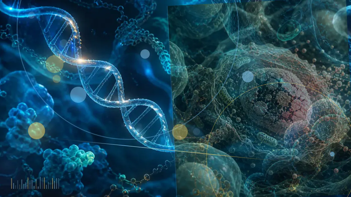 Conceptual medical-journal illustration accompanying A metabolomic clock of population ageing: cross-cohort validation and associations with frailty and cognitive function