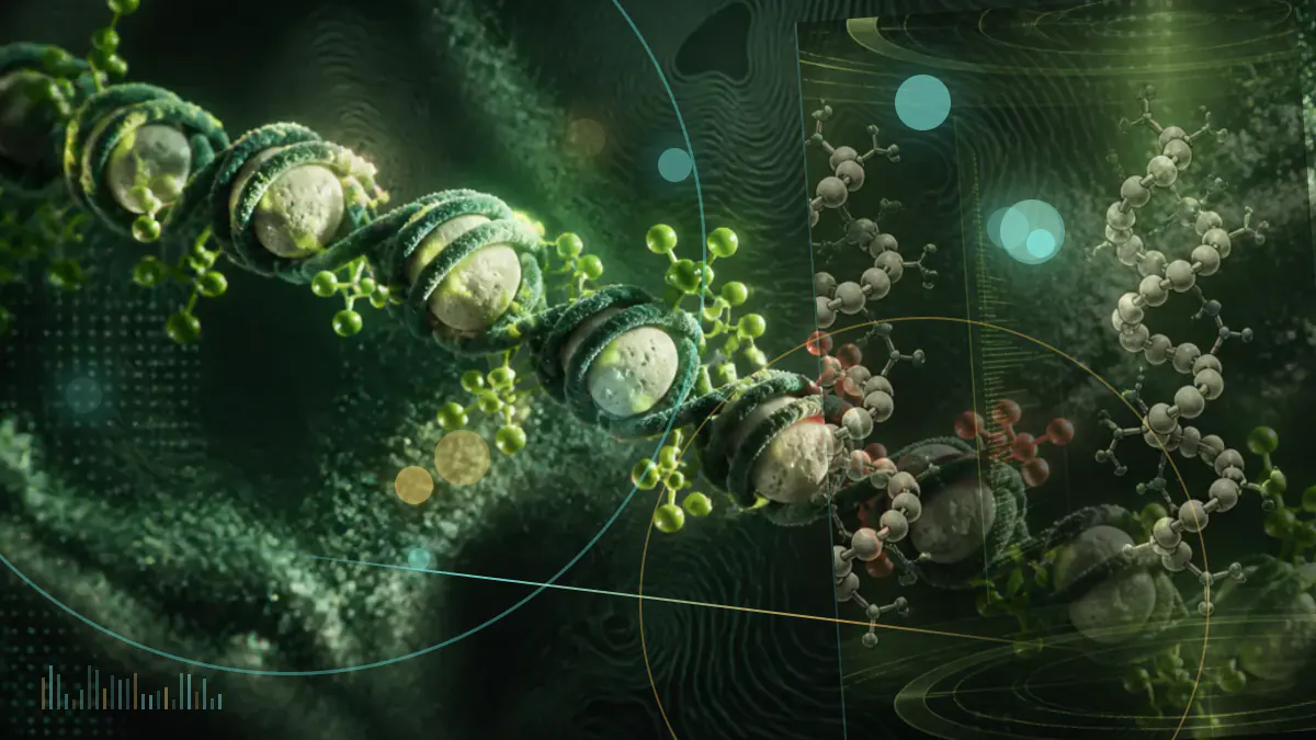 Conceptual medical-journal illustration accompanying Exploring the exposome and unexplained variance in epigenetic ageing - Insights from a longitudinal twin study in adolescence and early adulthood