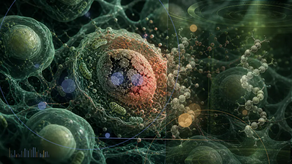 Conceptual medical-journal illustration accompanying Pasta, a Versatile Transcriptomic Clock, Maps the Chemical and Genetic Determinants of Aging and Rejuvenation