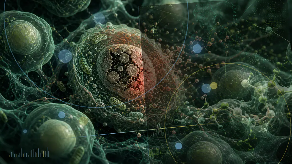 Conceptual medical-journal illustration accompanying Senescence Markers and Associated Transcriptomic Changes Are Expressed at Early Stages of Alzheimer's Neuropathology but Are Not Independently Related to Dementia