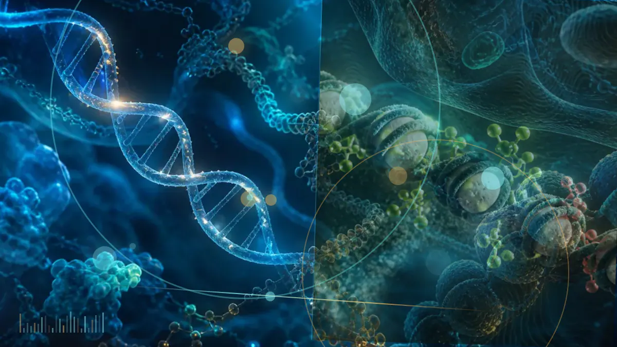 Conceptual medical-journal illustration accompanying The microbiome in human skin aging