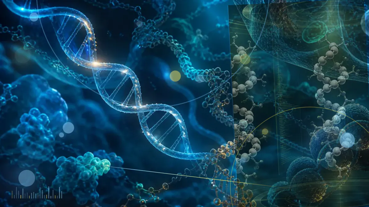 Conceptual illustration of a synthetic peptide interacting with an immune receptor within a cell membrane; not experimental imaging.