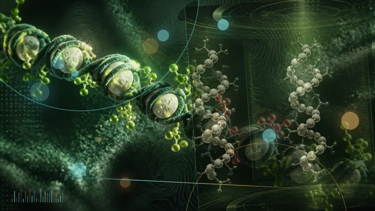 Conceptual biomedical illustration of FGF21 signaling between the liver and adipose cells, with mitochondria and senescence markers