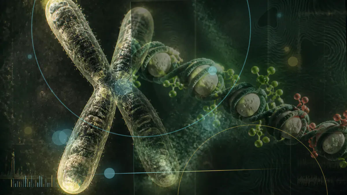 Conceptual biomedical illustration of peptide molecules near the kidney’s filtration barrier; not experimental microscopy.