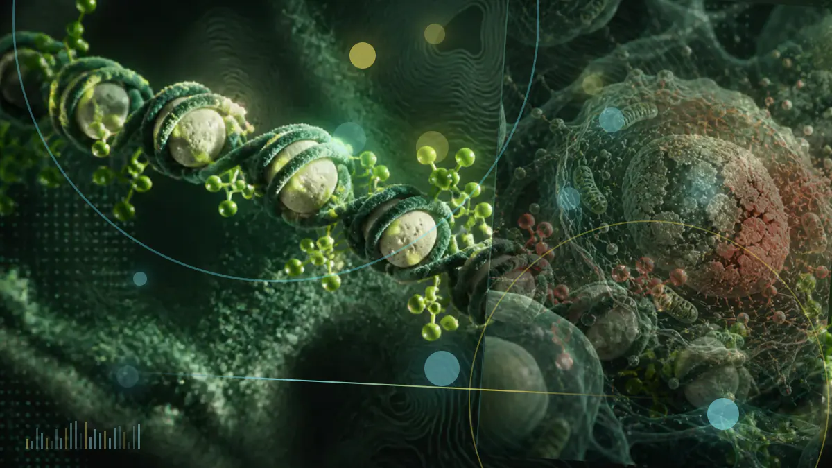 Conceptual biomedical illustration of peptide-drug molecules beside a brain blood vessel and tumor tissue; not a clinical image or study result.