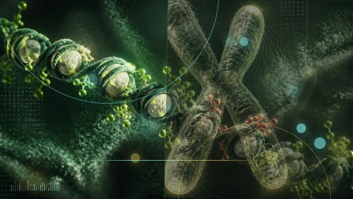 Conceptual biomedical illustration of peptide molecules and metabolic receptor signaling, not clinical or experimental imagery.