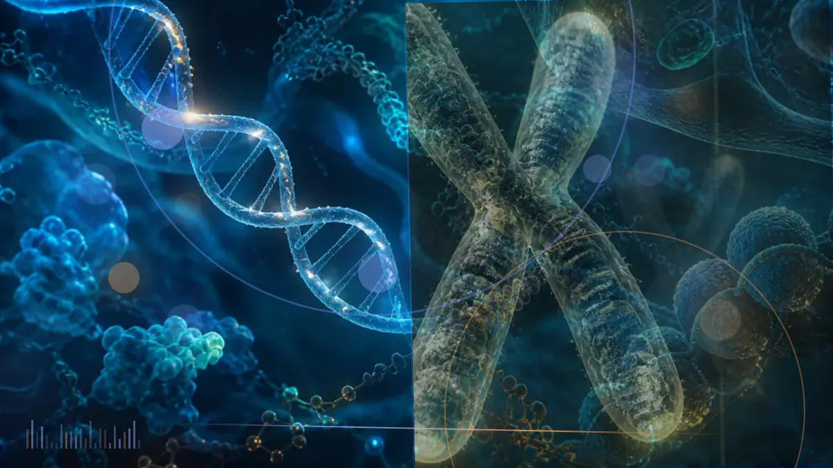 Conceptual biomedical illustration of a peptide chain forming a constrained molecular ring, not an experimental image or exact molecular structure.
